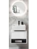 Furn.Design Badmöbel-Set 2-teilig weiß Hochglanz, grau mit LED Beleuchtung 60 cm