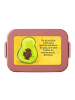 Mr. & Mrs. Panda MEPAL Bentobox Avocado Kern Design mit Spruch in Rot Pastell