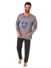 NORMANN Pyjama langarm Schlafanzug - 70369 in grau