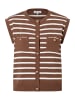 More & More Strickweste in knit stripes sweet toffee offwhite