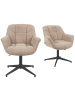 DUBI Möbel 2er-Set: Bürostuhl Mika-Nala in Beige - (B)65 x (H)78 x  (T)66 cm