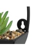 Atmosphera Créateur d'intérieur Künstliche Topfpflanzen in einem Metalltopf in Schwarz, 41 cm