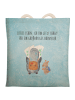 Mr. & Mrs. Panda Tote Bag Pinguin & Maus Wanderer mit Spruch in Eisblau