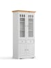 Feldmann-Wohnen Vitrine Belluno Elegante Kiefer Natur gebeizt / Kiefer weiß 89 / 44 / 190cm