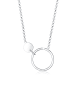 Elli Halskette 925 Sterling Silber Geo, Kreis, Plättchen in Silber