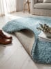KADIMA DESIGN Teppich Hochflor Shaggy Waschbar Einfarbig SALZACH Strapazierfähig in Blau