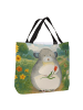 Mr. & Mrs. Panda Shopper Damen Chinchilla Blume Design ohne Spruch in Weiß