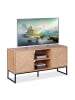 relaxdays TV Lowboard in Hellbraun/ Schwarz - (B)120 x (H)60 x (T)38 cm