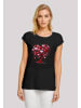 F4NT4STIC Extended Shoulder T-Shirt Herz Baum Aquarell Druck in schwarz