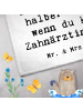 Mr. & Mrs. Panda Handtuch Klein Zahnärztin Herz mit Spruch in Weiß