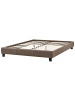 Beliani Doppelbett ROANNE in Beige/Dunkler Holzfarbton - (W) 170 x (H) 29 x (L) 213 cm
