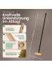 Novaliv Novaliv 4X Schrubber aus Holz mit Union Borsten und Steckstiel viertei in Braun