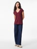 Pieces T-Shirt mit V-Ausschnitt in Tawny Port
