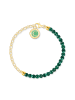 Thomas Sabo Member Charm-Armband Mit Gliedern Und Imitiertem Malachit in gold, grün