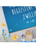 Mr. & Mrs. Panda Handtuch Sternzeichen Zwilling mit Spruch in Sternenhimmel Blau
