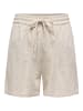 ONLY Kurze lockere Freizeithose mit Gürtel in Beige-2
