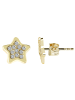 Adeliás Damen Ohrringe – Ohrstecker aus 333 Gold mit Zirkonia in gold