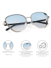 styleBREAKER Cateye Sonnenbrille in Gold / Violett-Gelb Verlauf