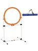 Pawhut Hunde Agility Sprungring Weiß + Orange PE-Kunststoff