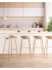 Beliani 4-tlg Barhocker VENLO in Beige/Braun