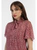faina Damen Midikleid Aus Chiffon in Rot Weiss
