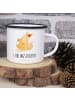 Mr. & Mrs. Panda XL Emaille Tasse Fuchs Mama mit Spruch in Weiß