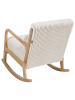 Beliani Schaukelsessel SORSELE in Weiß/Braun - (W) 65 x (H) 79 x (L) 81 cm