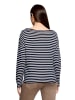 Betty Barclay Strickpullover mit U-Boot-Ausschnitt in Patch Dark Blue/Cream