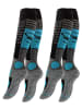 Stark Soul® Ski & Snowboard Socken 2 Paar, mit Spezialpolsterung in Schwarz/Grau/Tuerkis