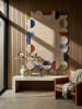 KADIMA DESIGN Wollteppich Kurzflor HALLEIN Geometrisch Abstrakt Naturfaser in Beige-Multicolor