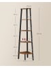 VASAGLE Eckregal Barnet in Braun-Schwarz - (B)37.2 x (H)159 x (T)37.2 cm