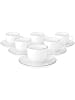 Seltmann Weiden 6er Set Kaffeetassen mit Untertassen Lido Black Line 220 ml weiß in weiß