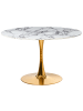 Beliani Esszimmertisch BOCA in Weiß/Gold - (W) 120 x (H) 74 x (L) 120 cm