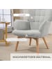 HOMCOM Ohrensessel mit Hocker in Grau 80L x 72B x 101H cm