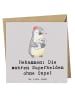 Mr. & Mrs. Panda Deluxe Karte Hebamme Superheld mit Spruch in Grau Pastell