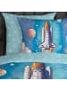 Good Morning Flanell Kinder-Wendebettwäsche in blau