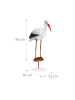relaxdays Gartenfigur Storch in Weiß/Rot