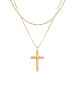 KUZZOI Halskette 925 Sterling Silber Kreuz in Gold