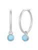 Lulu & Jane Creolen aus Messing mit Glaskristall in silber