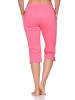 NORMANN Damen Pyjama Capri-Hose kurz Mix & Match in pink