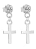Adeliás Damen Anhänger – Kreuz Kreuzanhänger aus 925 Silber mit Zirkonia in silber