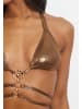 Moda Minx Bikini Top Crete Pendant Hoop Double Waist Strap Triangle in Braun