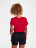 Hummel T-Shirt Regular Fit Stretch Rundhalsausschnitt Logo in Rot