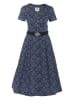 Berwin Baumwolldruck-Kleid mit kurzem Arm