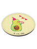 Mr. & Mrs. Panda Rund Magnet Avocado Party ohne Spruch in Gelb Pastell