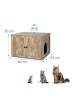 relaxdays Katzenschrank in Braun - (B)80 x (H)50 x (T)53 cm