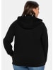 sheego Kapuzensweatjacke in schwarz