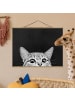 WALLART Stoffbild - Laura Graves - Illustration Katze Zeichnung in Schwarz