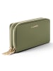 Lazarotti Bologna Leather XL Double Zip-Around Geldbörse RFID Leder 20 cm olive