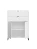 Feldmann-Wohnen Highboard Caseres weiß / schwarz 80 / 38 / 113cm